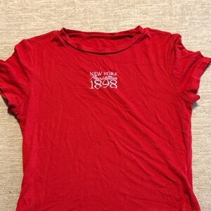 Red Graphic Women's Top